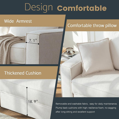 Modern Upholstered Loveseat 🛋️✨ | Compact Sofa for Apartment Living