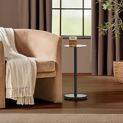 Modern Glass Side Table 🪟✨ | Minimalist Sofa & Bedside Drink Table