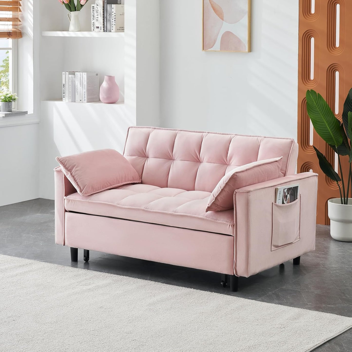 Velvet Floor Lounge Sofa 🛋️✨ | Convertible Soft Seating for Living Room & Bedroom