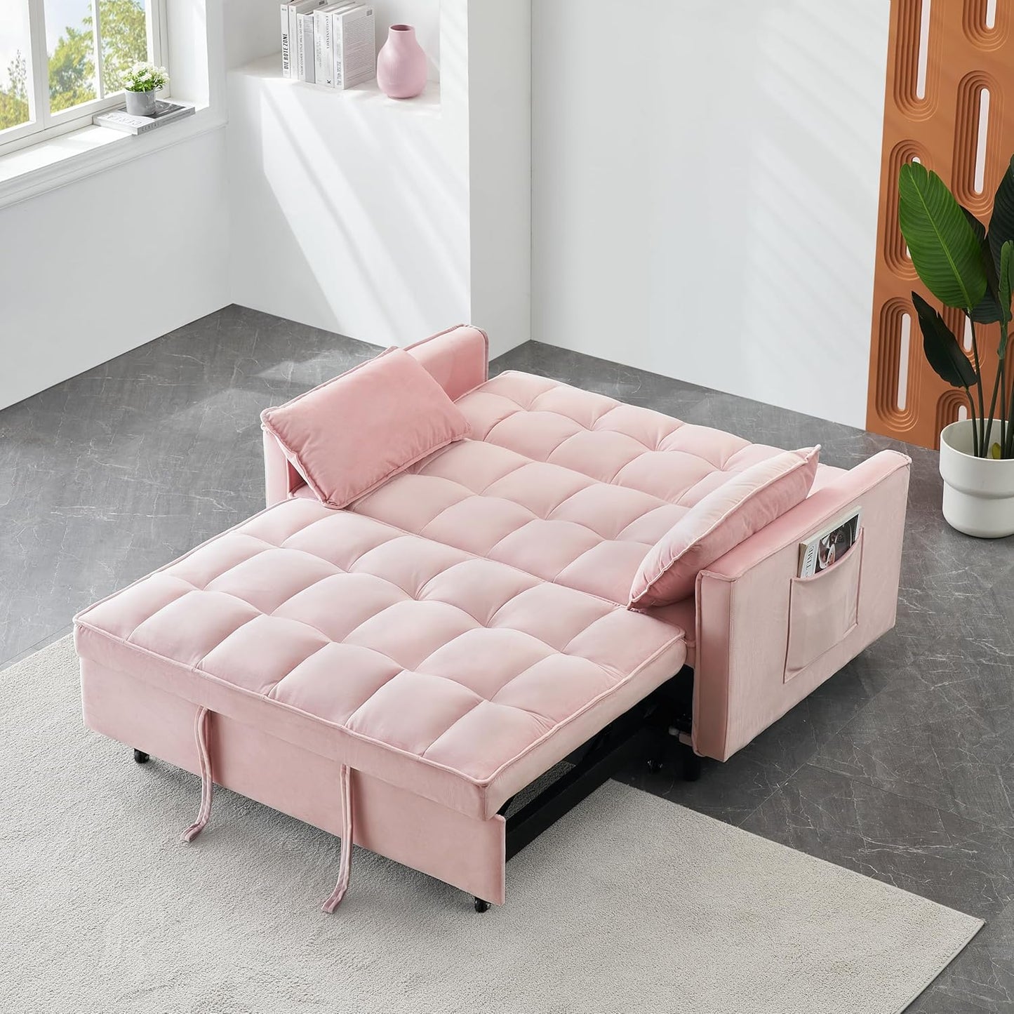 Velvet Floor Lounge Sofa 🛋️✨ | Convertible Soft Seating for Living Room & Bedroom